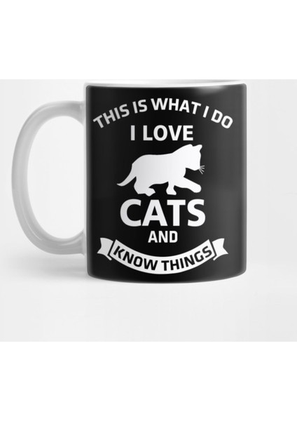 Cat Knowledge Pet Animal Kitten Kitty Funny Saying Kupa Bardak