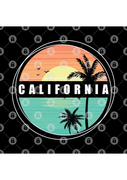 California Palm Tress Sunset Horizon Design Gift Idea Kupa Bardak