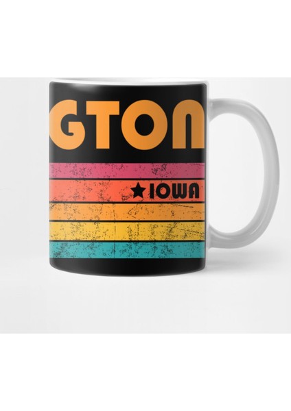 Burlington Iowa Vintage Distressed Souvenir Kupa Bardak