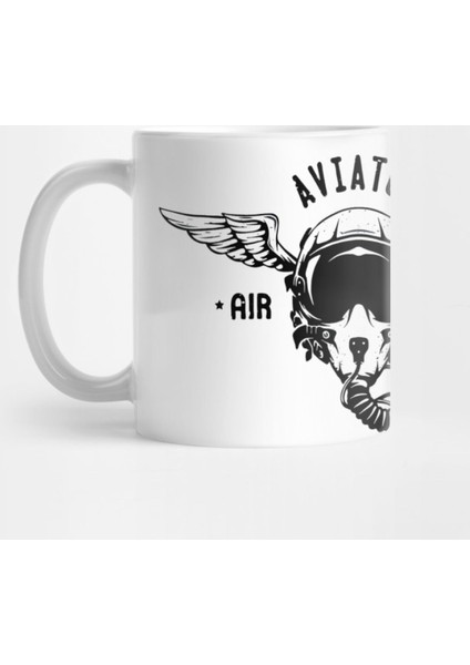 Fighter Pilot Helmet Vector Kupa Bardak