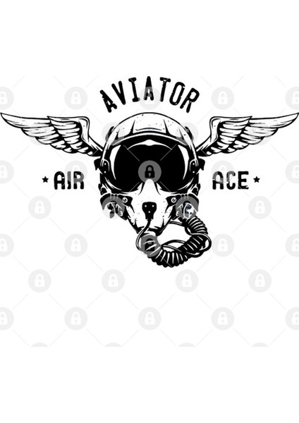 Fighter Pilot Helmet Vector Kupa Bardak