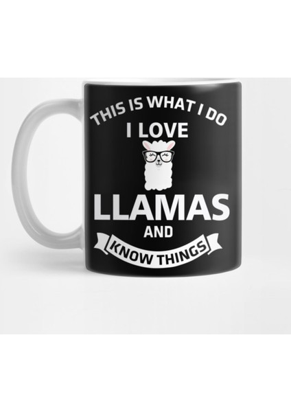 Llama Knowledge Cute Alpaca Pet Animal Kupa Bardak