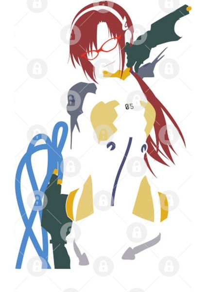 Minimalist Mari Makinami - Neon Genesis Evangelion Kupa Bardak