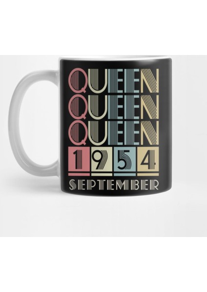 1954 - Queen September Retro Vintage Birthday Kupa Bardak