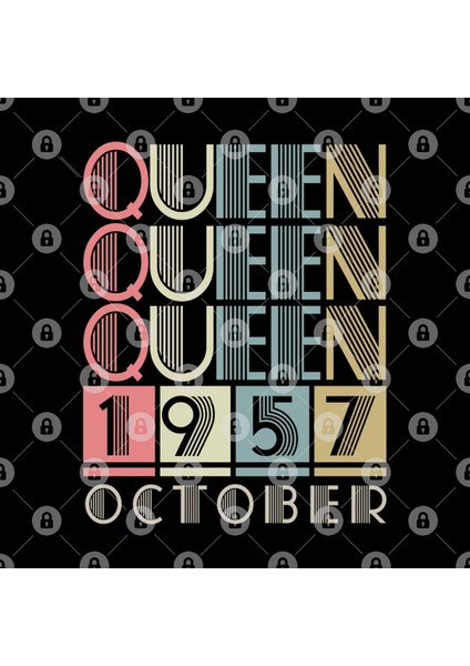 1957 - Queen October Retro Vintage Birthday Kupa Bardak