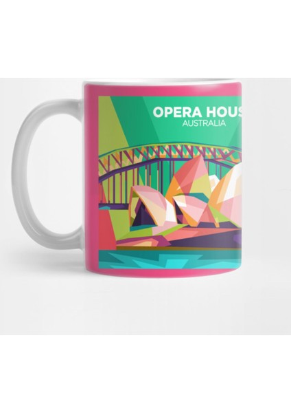 Opera House Australia Landmark Style Wpap Or Cartoon Portrait Kupa Bardak