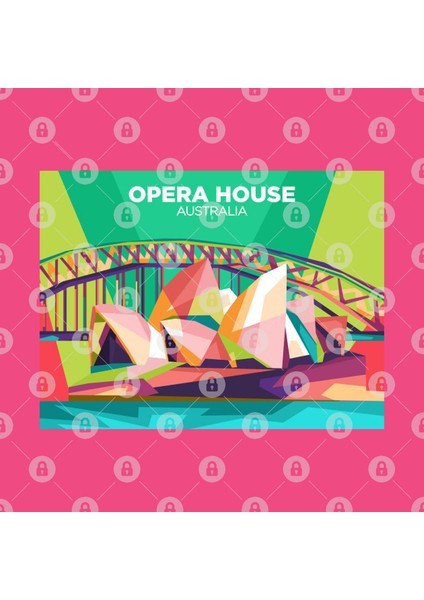 Opera House Australia Landmark Style Wpap Or Cartoon Portrait Kupa Bardak