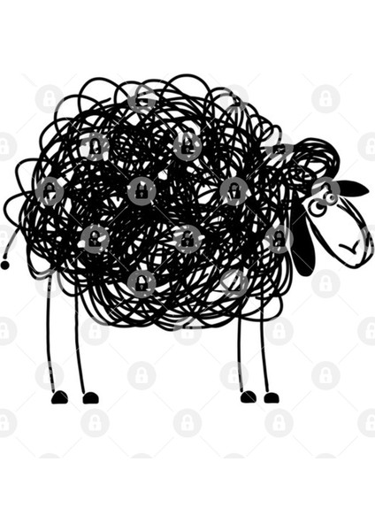 Black Sheep Line Art Kupa Bardak