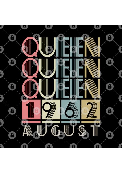 1962 - Queen August Retro Vintage Birthday Kupa Bardak