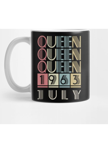 1963 - Queen July Retro Vintage Birthday Kupa Bardak