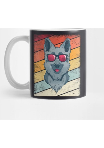 Vintage German Shepherd Retro Dog Graphic Kupa Bardak