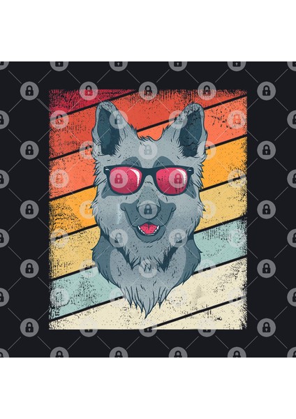 Vintage German Shepherd Retro Dog Graphic Kupa Bardak