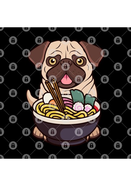 Ramen Lover Anime Pug Dog Kupa Bardak
