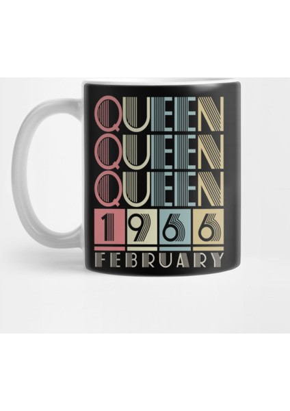 1966 - Queen February Retro Vintage Birthday Kupa Bardak