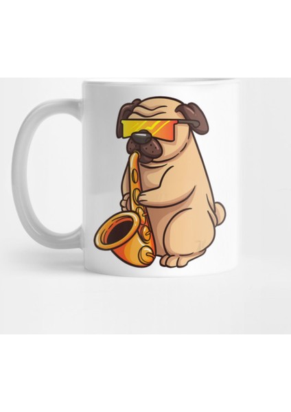 Saxophone Player Pug Jazz Band Music And Dog Lovers Kupa Bardak