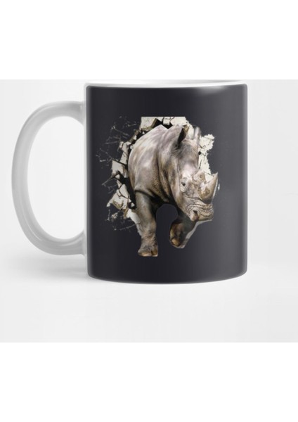 3D Rhino T African Safari Animal Rhinoceros Tee Kupa Bardak