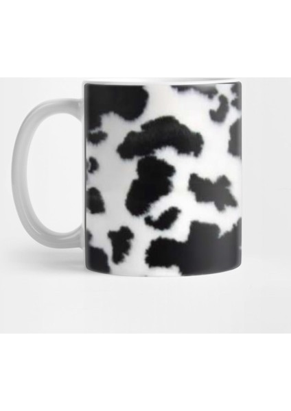 Cow Hide Spotted Fur Farm Animal Pattern Black White Kupa Bardak