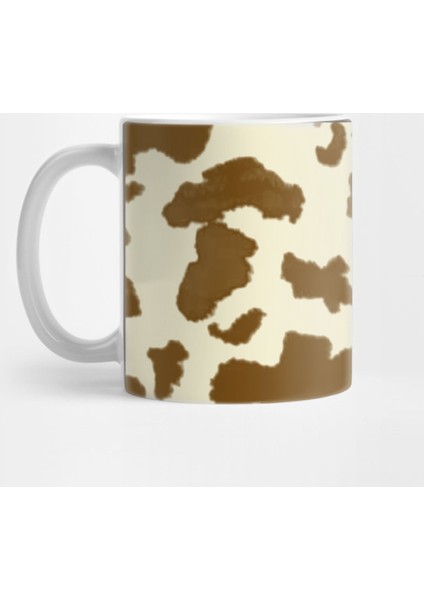 Cow Hide Spotted Fur Farm Animal Pattern Brown Kupa Bardak