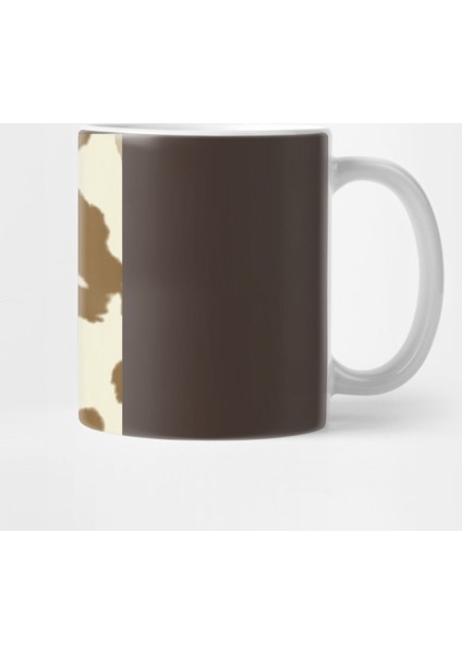 Cow Hide Spotted Fur Farm Animal Pattern Brown Kupa Bardak