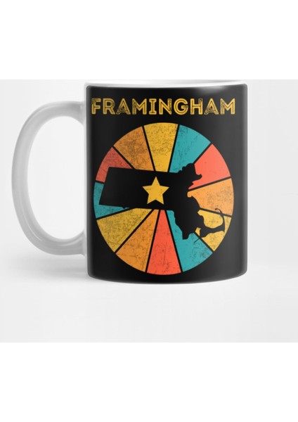 Framingham Massachusetts Vintage Distressed Souvenir Kupa Bardak