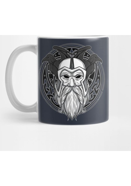 Odin Raven Vikings Runes Huginn Muninn Myth Gift Kupa Bardak