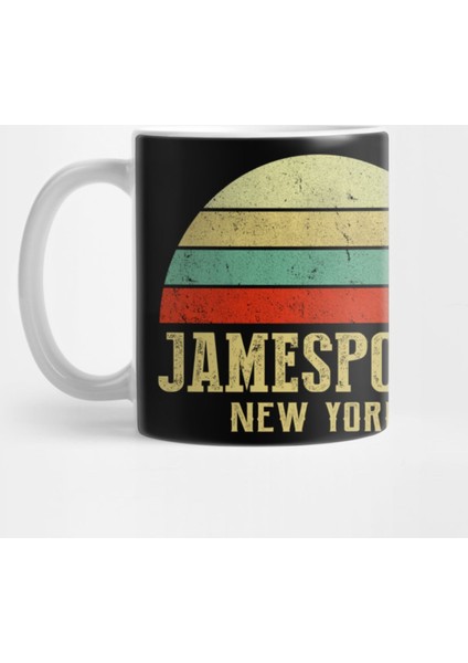Jamesport New York Vintage Retro Sunset Kupa Bardak