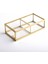 2 Bölmeli Cam Takı Aksesuar Makyaj Organizer Kutusu Gold Pirinç Brass 20X10X6 3