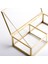 2 Bölmeli Cam Takı Aksesuar Makyaj Organizer Kutusu Gold Pirinç Brass 20X10X6 4