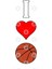 I Love (Heart) Basketball Vertical Sports Kupa Bardak 3
