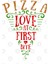 Pizza Slice. Love At First Bite. Lettering Kupa Bardak 3