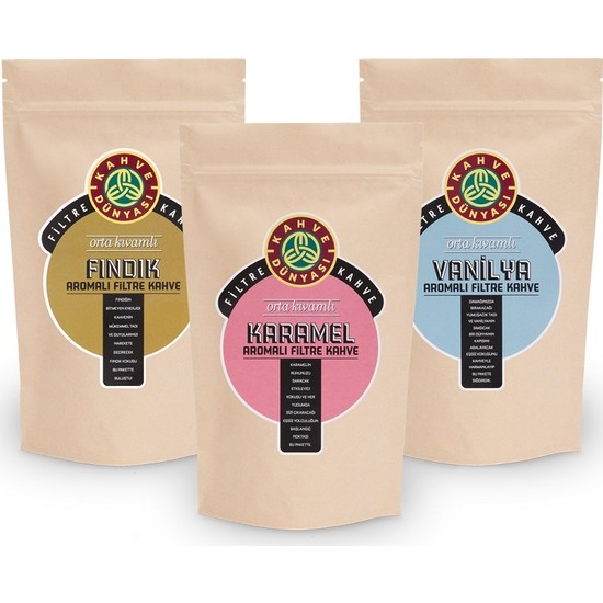 Kahve Dünyası Aromalı Filtre Kahve 250 gr x 3�lü ( Vanilya Fiyatı