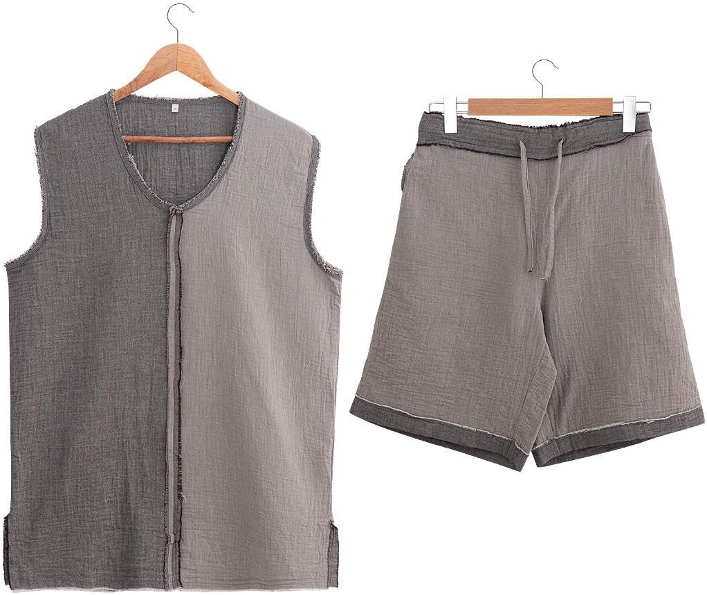 Ecocotton Melsa Erkek Şortlu Pijama Takımı %100 Organik Pamuk Müslin Yeşil