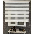 Ekru Geniş Pliseli Zebra Stor Perde Etek Dilimli (Alüminyum Kasa+Etek Dilimi Hediye