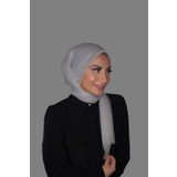 Elegance Scarf Hazır Şal 5-1 Geçmeli Drapeli Lüx Hayal Tül Kumaş Gri