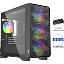 Dragos Diamond 4x Argb Fan USB 3.0 600W 80+ Plus Mesh Tempered Glass Matx Oyuncu Bilgisayar Kasası