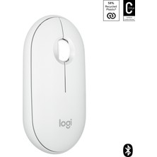 Logitech M350s Pebble 2 Bluetooth Kablosuz Sessiz Kompakt Mouse - Beyaz