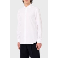 Emporio Armani % 100 Pamuk Jakarlı Logo Desenli Regular Fit Gömlek Erkek Gömlek 6R1C86 1nvyz F1D4