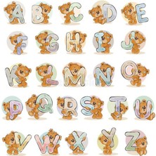 Bsb Sevimli Ayılar Harf Sticker Telefon Laptop Notebook Tablet Defter Matara Stiker Etiket ST349