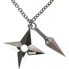 Shopiolog Gri Mızrak Naruto Anime Metal Zincirli Ikili Kolye