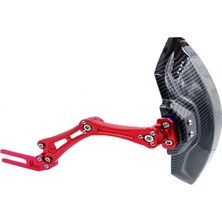 Merpa Motosiklet Çamurluk Sıyırıcı Cnc Alüminyum Kol Plastik Karbon Desen Kırmızı