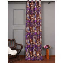 Jwk Home Siyam ve Kelebek Dijital Baskılı Jakar Zemin Kuş Gözü Fon Perde