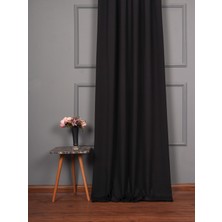 Jwk Home Siyah Pamuklu Hazır Duck Fon Perde Tek Kanat (170X260)