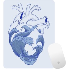 Baskı Bazar Baskıtech Mavi Kalp Baskılı Mouse Pad