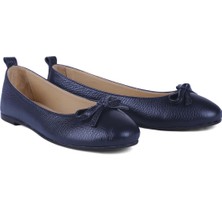 Karven Shoes Kadın  Lacivert Deri Babet 10055