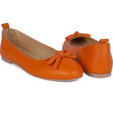Karven Shoes Kadın  Oranj Deri Babet 10055