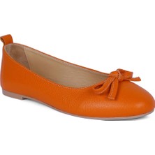 Karven Shoes Kadın  Oranj Deri Babet 10055
