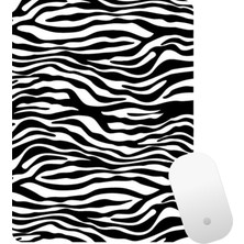 Baskı Bazar Baskıtech Zebra Çizgili Siyah Beyaz Mouse Pad