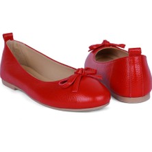 Karven Shoes Kadın  Kırmızı Deri Babet 10055