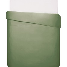 Linens Mix&match Pamuk Saten Çift Kişilik Nevresim Kılıfı Koyu Yeşil