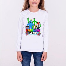 TakeTshirt Rainbow Friends Uzun Kol Çocuk Tişört Beyaz